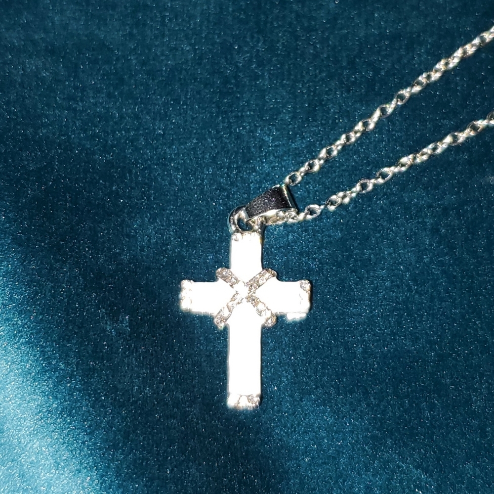 Adjustable mother of peral & silver w Rhinestone
